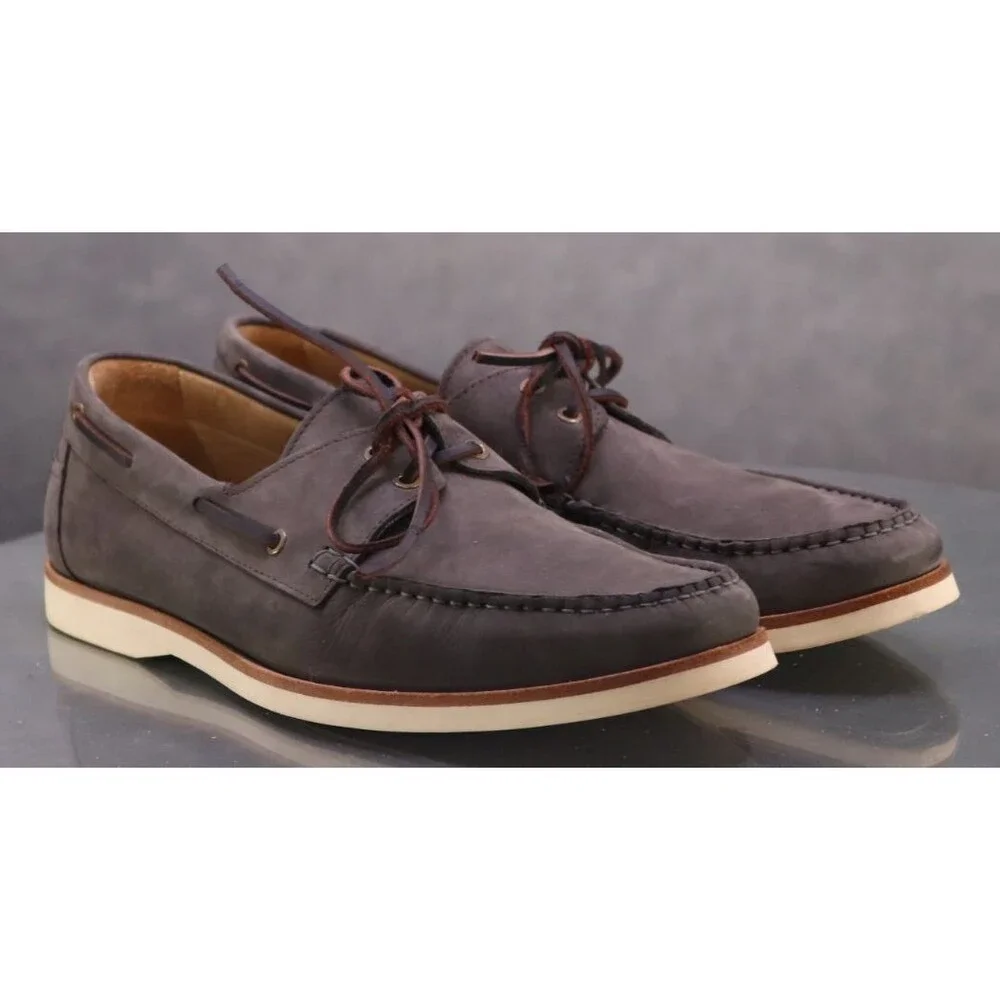 Jack Erwin Men's Boat Shoes Size 11 M Nubuck Leather Gray